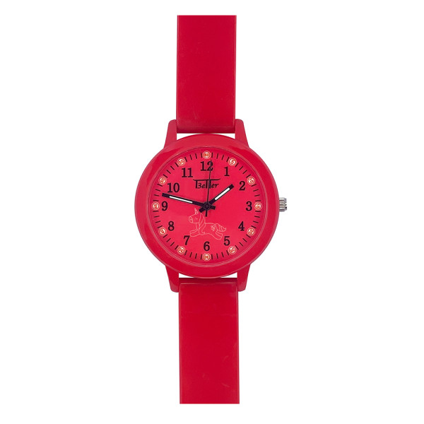 Детские кварцевые часы Better 006 Unicorn Red с силиконовым корешком