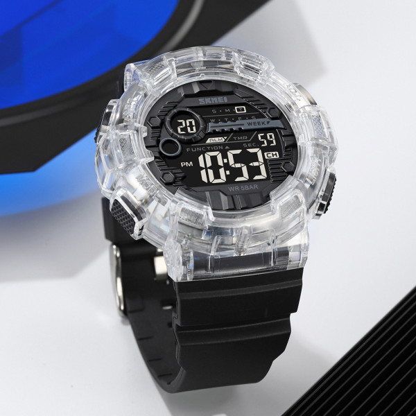 Чоловічий електронний спортивний годинник Skmei 2110WT White 5 ATM