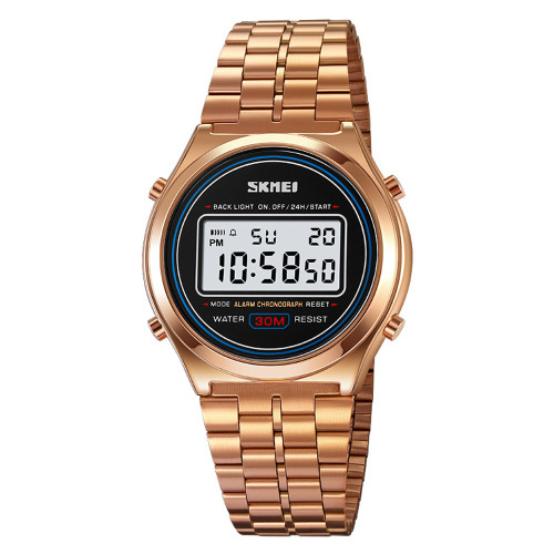 Мужские электронные часы Skmei 2146RG Rose Gold с металлическим браслетом