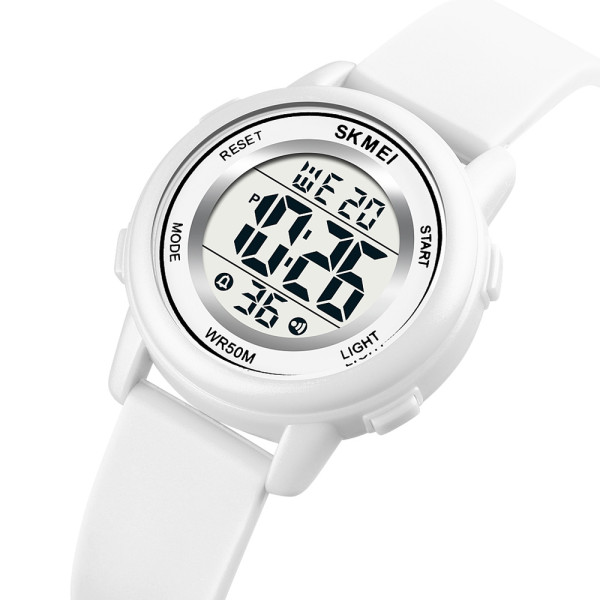 Дитячий електронний годинник Skmei 1721WT White 5 ATM білий