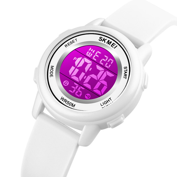 Дитячий електронний годинник Skmei 1721WT White 5 ATM білий