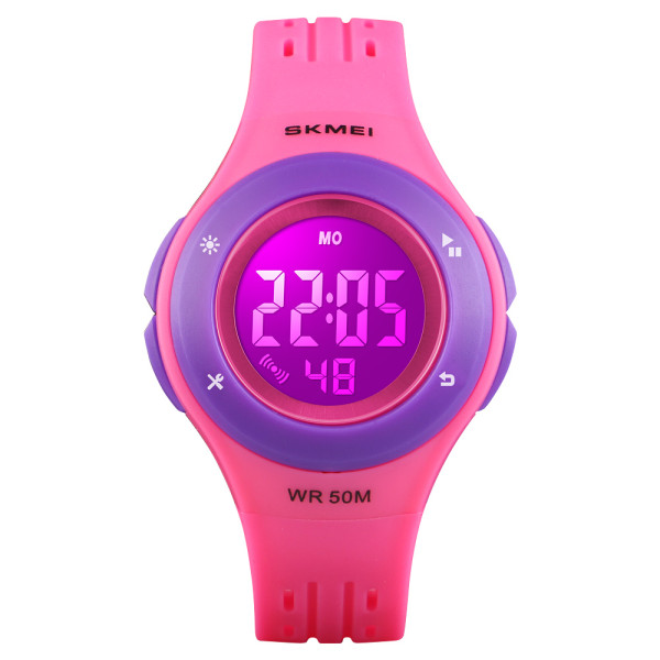 Дитячий електронний годинник Skmei 1455RSPL Purple з водозахистом 5 ATM