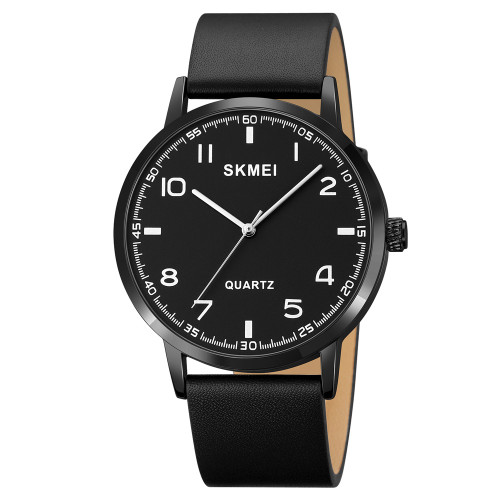 Женские часы Skmei 1890BKBK Black-Black со кожаным корешком