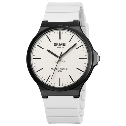 Чоловічий годинник Skmei 2108BKWT Black-White каучуковий водонепроникний 5 ATM