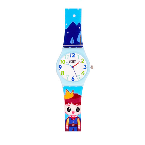 Дитячий кварцовий годинник Better Prince 012 Light Blue-White із силіконовим ремінцем