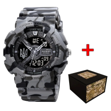 Мужские тактические часы Patriot 005 Тризуб Camo Grey водонепроницаемые