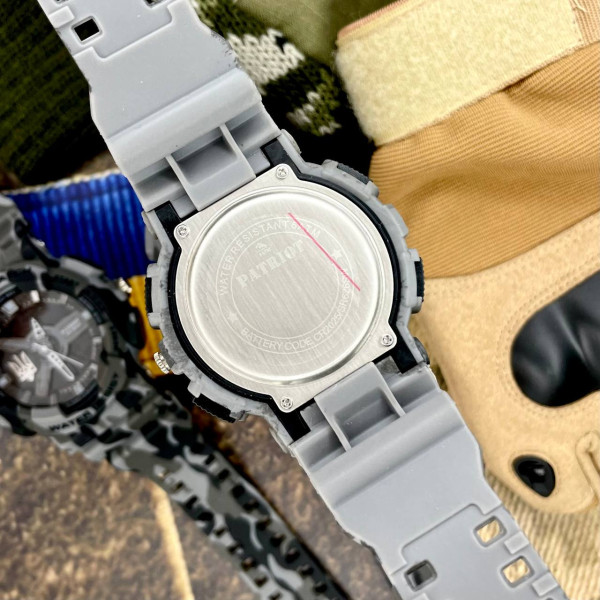Чоловічий тактичний годинник Patriot 005 Тризуб Camo Grey водонепроникний