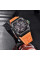 Чоловічий годинник Pagani Design PD-1738 Black-Orange сапфірове скло 5 ATM