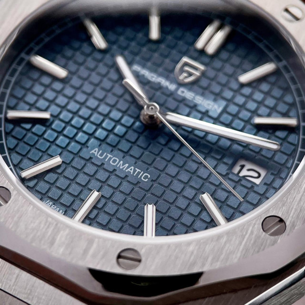Чоловічий механічний годинник Pagani Design PD-1673 Silver-Blue з сапфіровим склом