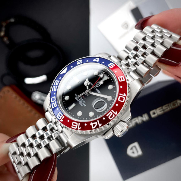 Чоловічий механічний годинник Pagani Design PD-1662 Pepsi з сапфіровим склом 10 ATM