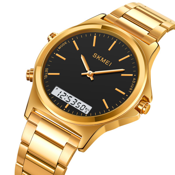 Чоловічий годинник Skmei 2120GDBK Gold-Black стрілково-електронний