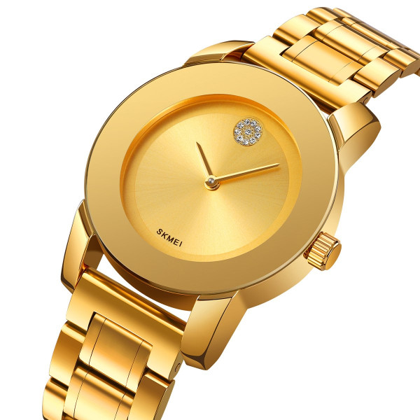 Женские часы Skmei 2176GD Gold классические кварцевые золотистые