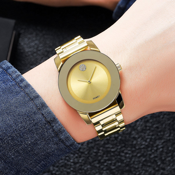 Женские часы Skmei 2176GD Gold классические кварцевые золотистые
