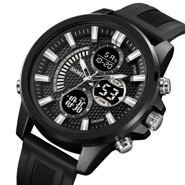Мужские часы Skmei 2235BKBK Black спортивные каучуковые 5 ATM