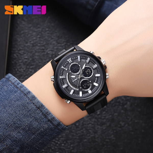 Мужские часы Skmei 2235BKBK Black спортивные каучуковые 5 ATM
