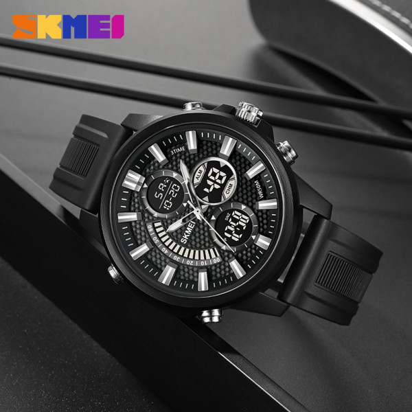 Мужские часы Skmei 2235BKBK Black спортивные каучуковые 5 ATM