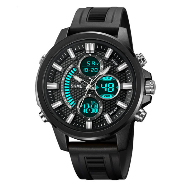 Мужские часы Skmei 2235BKBK Black спортивные каучуковые 5 ATM