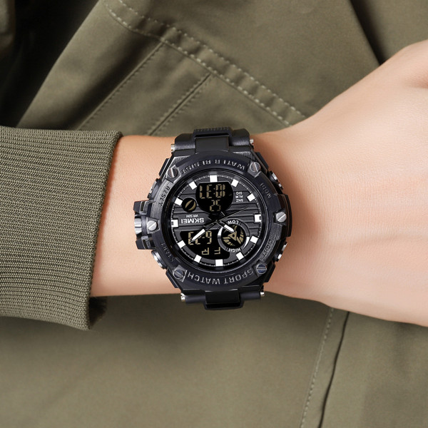 Мужские тактические часы Skmei 2119BK Black с подсветкой и водозащитой 5 ATM