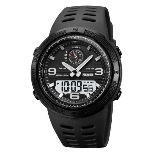 Чоловічий спортивний годинник Skmei 1655BKWT Black-White водонепроникний
