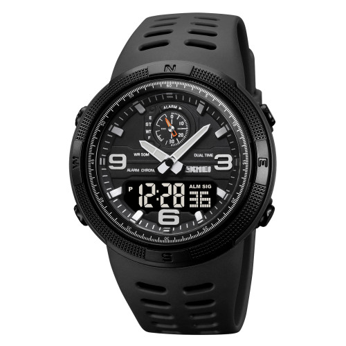 Чоловічий тактичний годинник Skmei 1655BKBK Black 5 ATM