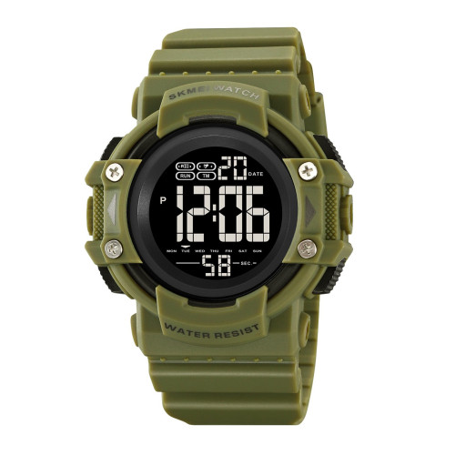 Тактический мужской электронные часы Skmei 2195AG Army Green 5 ATM