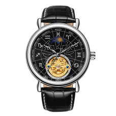 Чоловічий механічний годинник Winner 8271 Silver-Black з автопідзаводом