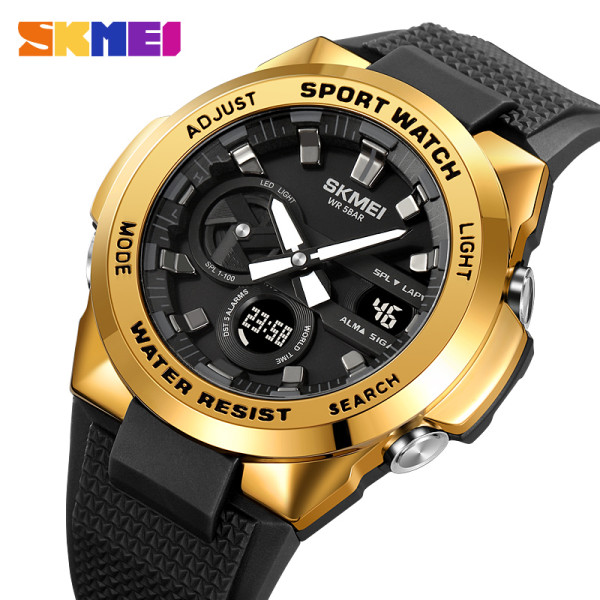 Чоловічий годинник Skmei 2105GD Gold водонепроникний золотистий