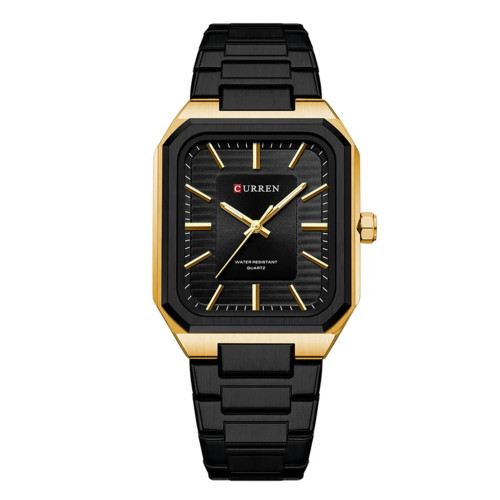 Чоловічий годинник Curren 8457 Gold-Black кварцовий із металевим браслетом