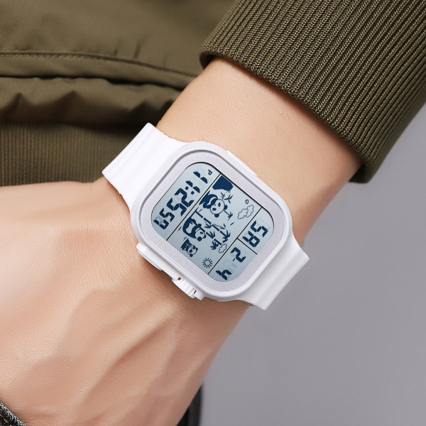 Женские электронные часы Skmei 2247WT White с каучуковым корешком