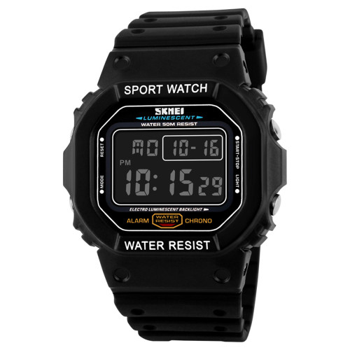 Мужские электронные часы Skmei 1134BKBK Black-Black 5 ATM тактические