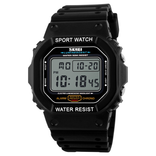 Мужские тактические часы Skmei 1134BKWT Black-White водонепроницаемые 5 ATM