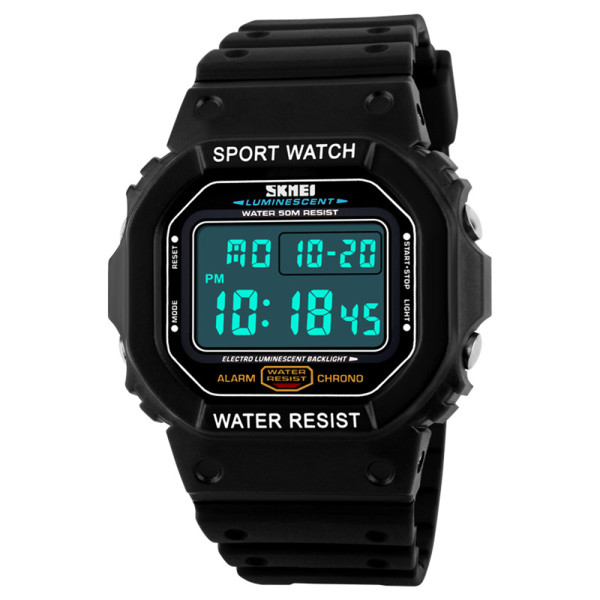 Мужские тактические часы Skmei 1134BKWT Black-White водонепроницаемые 5 ATM