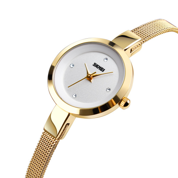 Жіночий годинник Skmei 1390GD Gold кварцовий золотистий з металевим браслетом