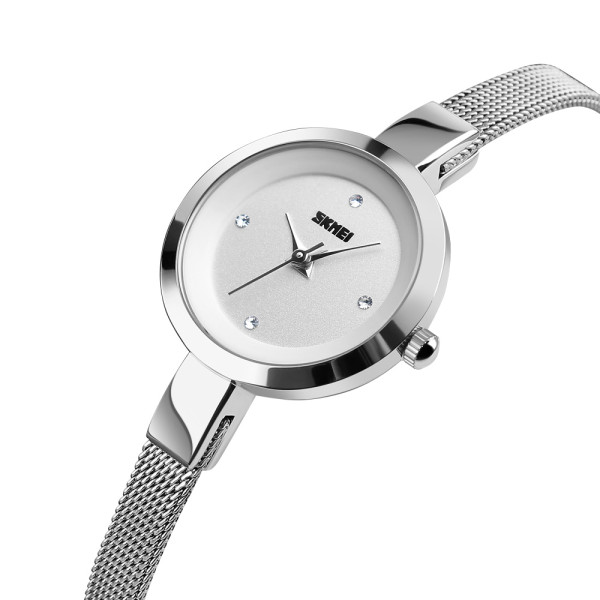 Жіночий годинник Skmei 1390SI Silver з мінеральним склом та сталевим браслетом