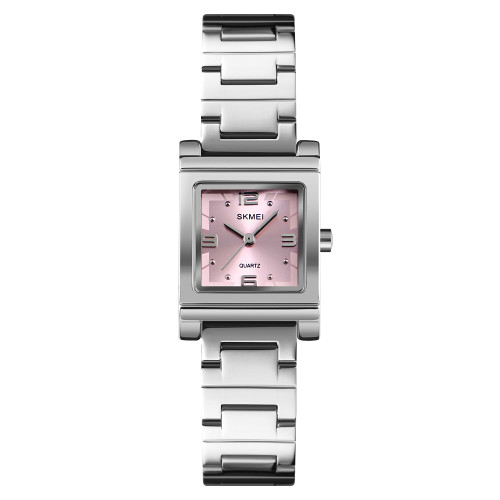 Жіночий годинник Skmei 1388PK Pink з рожевим циферблатом та металевим браслетом