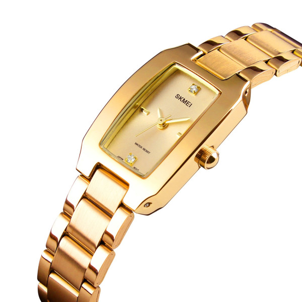 Жіночий кварцовий годинник Skmei 1400GD Gold із золотистим браслетом