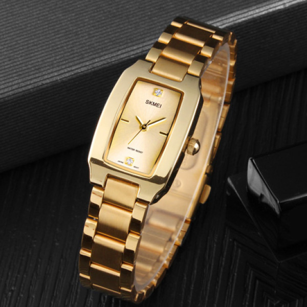 Жіночий кварцовий годинник Skmei 1400GD Gold із золотистим браслетом