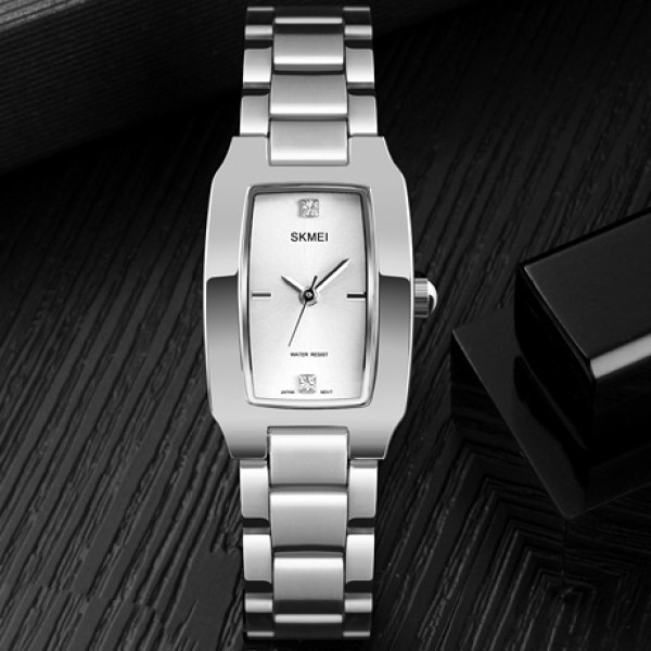 Женские часы Skmei 1400SI Silver кварцевые металлический браслет