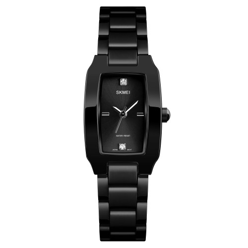 Жіночий класичний годинник Skmei 1400BK Black на металевому браслеті