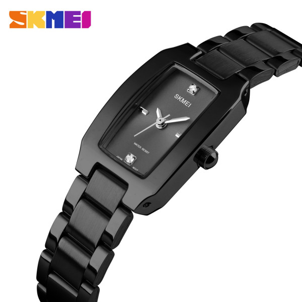 Жіночий класичний годинник Skmei 1400BK Black на металевому браслеті