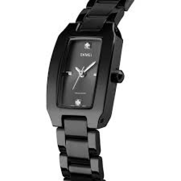 Жіночий класичний годинник Skmei 1400BK Black на металевому браслеті