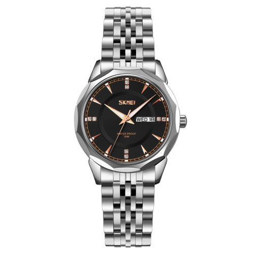 Жіночий годинник Skmei 9264SIBK Silver-Black кварцовий металевий