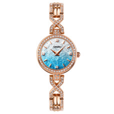 Женские кварцевые часы Skmei 2001BU Blue с синим циферблатом