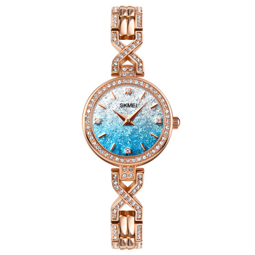 Женские кварцевые часы Skmei 2001BU Blue с синим циферблатом