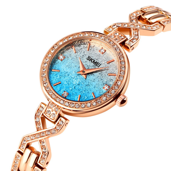 Женские кварцевые часы Skmei 2001BU Blue с синим циферблатом