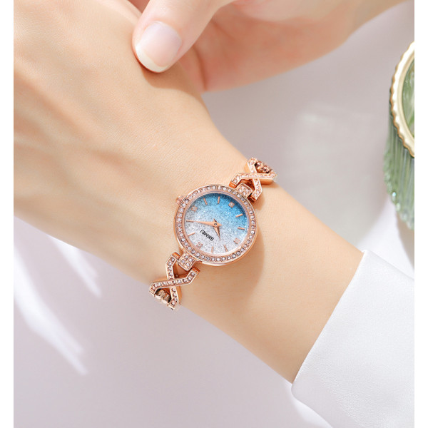 Женские кварцевые часы Skmei 2001BU Blue с синим циферблатом