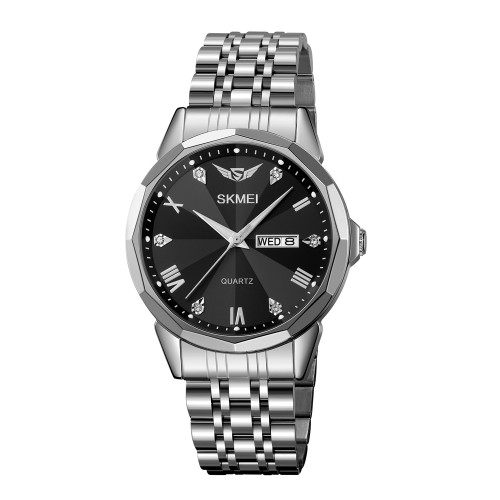 Чоловічий годинник Skmei 2291SIBK Silver-Black металевий кварцовий
