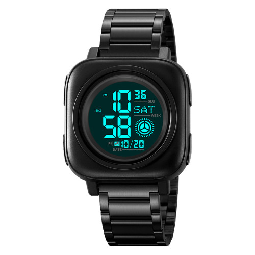 Мужские электронные часы Skmei 2131BK Black 5 ATM с металлическим браслетом