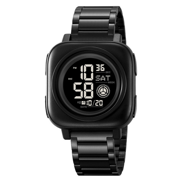 Чоловічий електронний годинник Skmei 2131BK Black 5 ATM з металевим браслетом