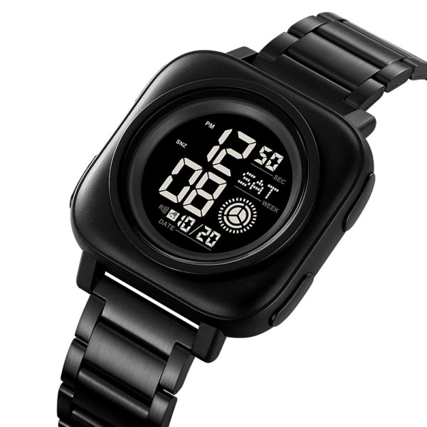 Чоловічий електронний годинник Skmei 2131BK Black 5 ATM з металевим браслетом